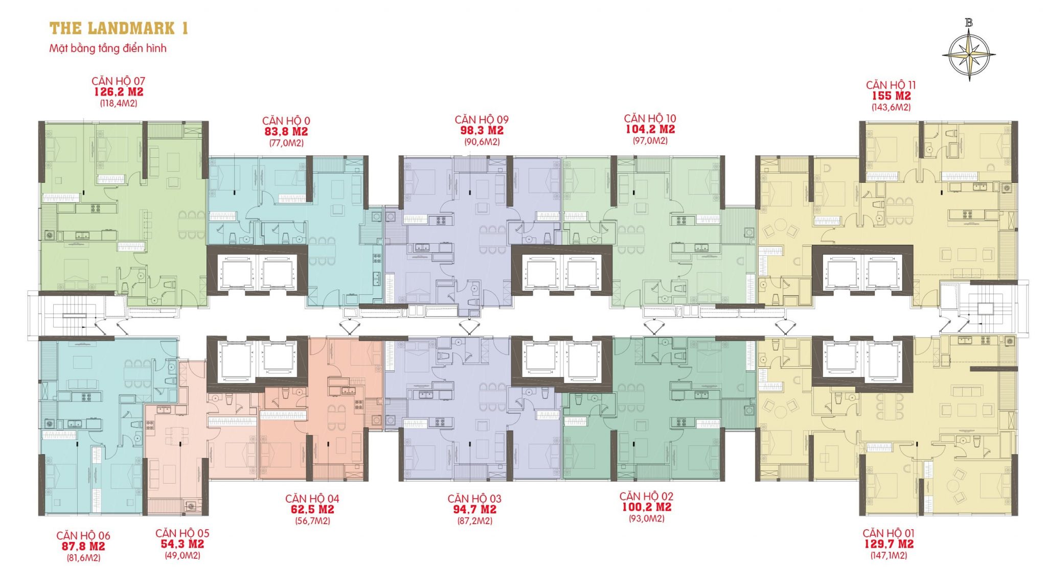 Mặt bằng Landmark 1 Vinhomes Central Park