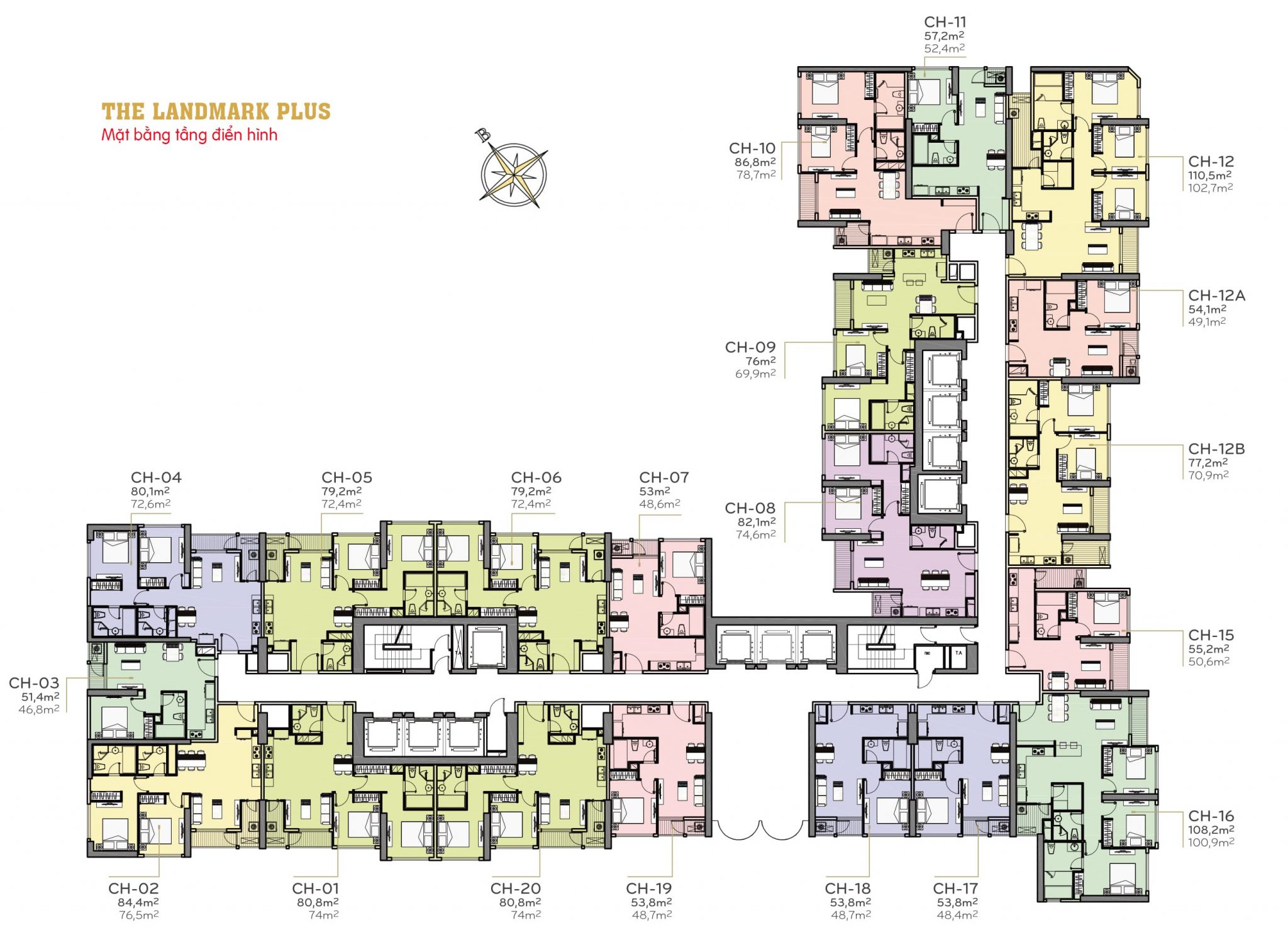 Mặt bằng Landmark Plus 1 Mặt bằng Landmark Plus Vinhomes Central Park
