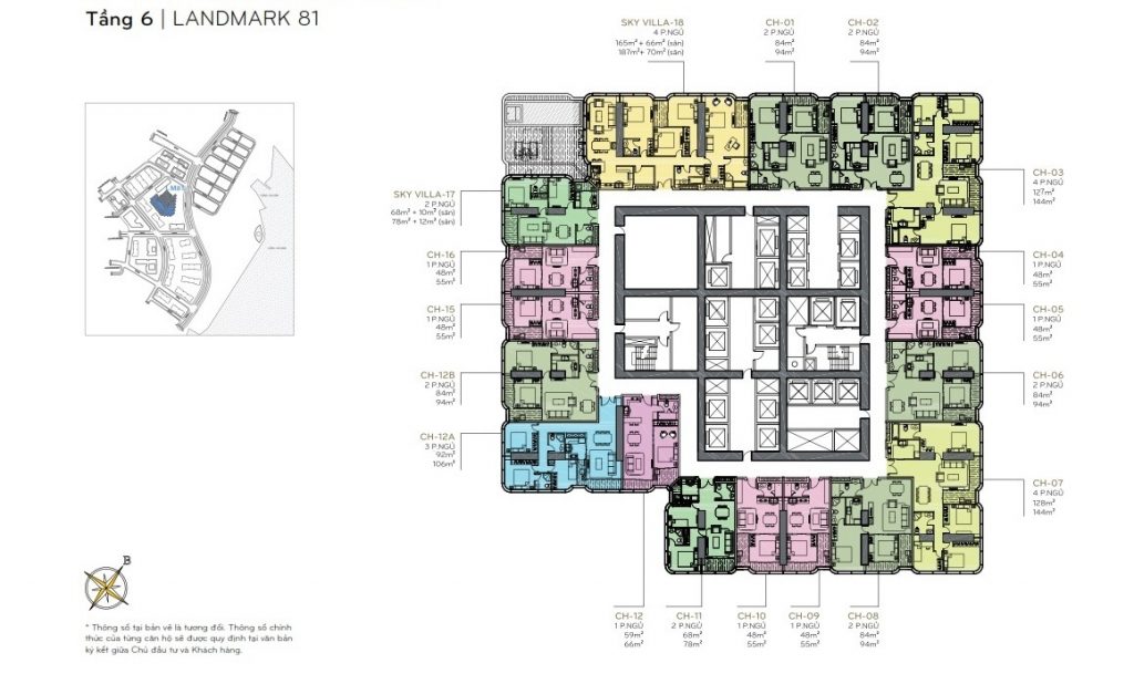 Mặt bằng Landmark 81 10 Mặt bằng tầng 06 the Landmark 81 Vinhomes Central Park