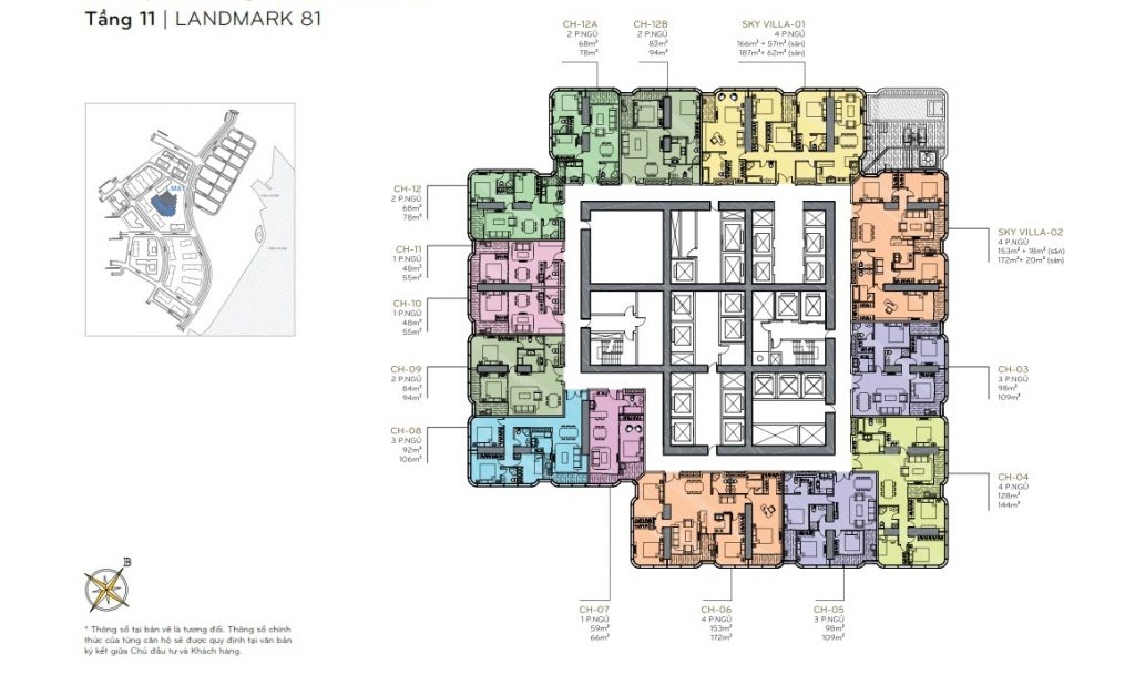 Mặt bằng Landmark 81 12 Mặt bằng tầng 11 the Landmark 81