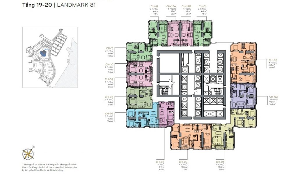 Mặt bằng Landmark 81 17 Layout tầng 19 - 20 the Landmark 81