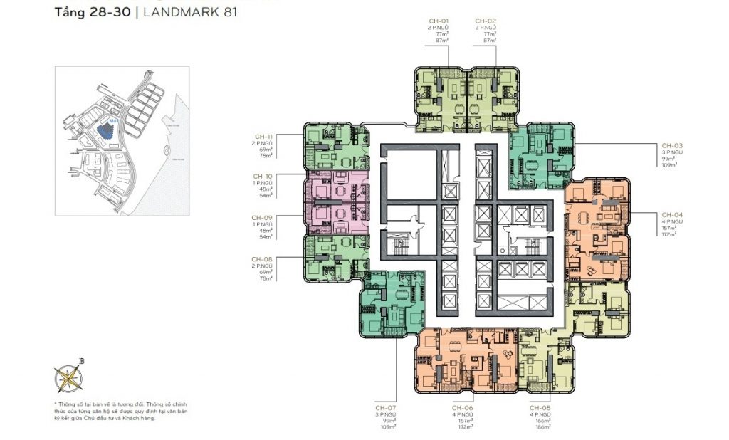 Mặt bằng Landmark 81 21 Layout tầng 28 - 30 the Landmark 81