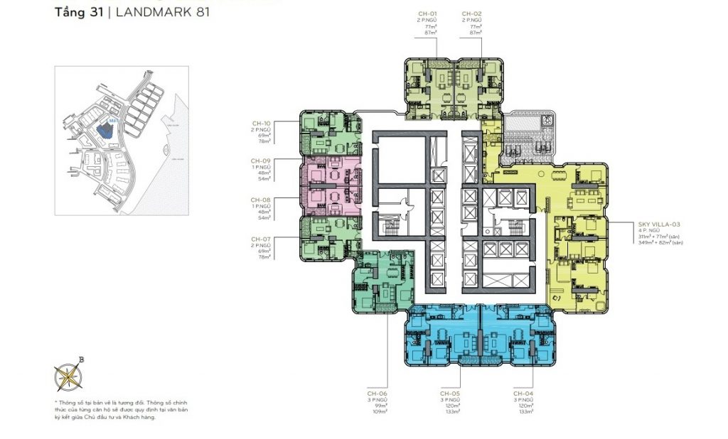Mặt bằng Landmark 81 22 Layout tầng 31 the Landmark 81