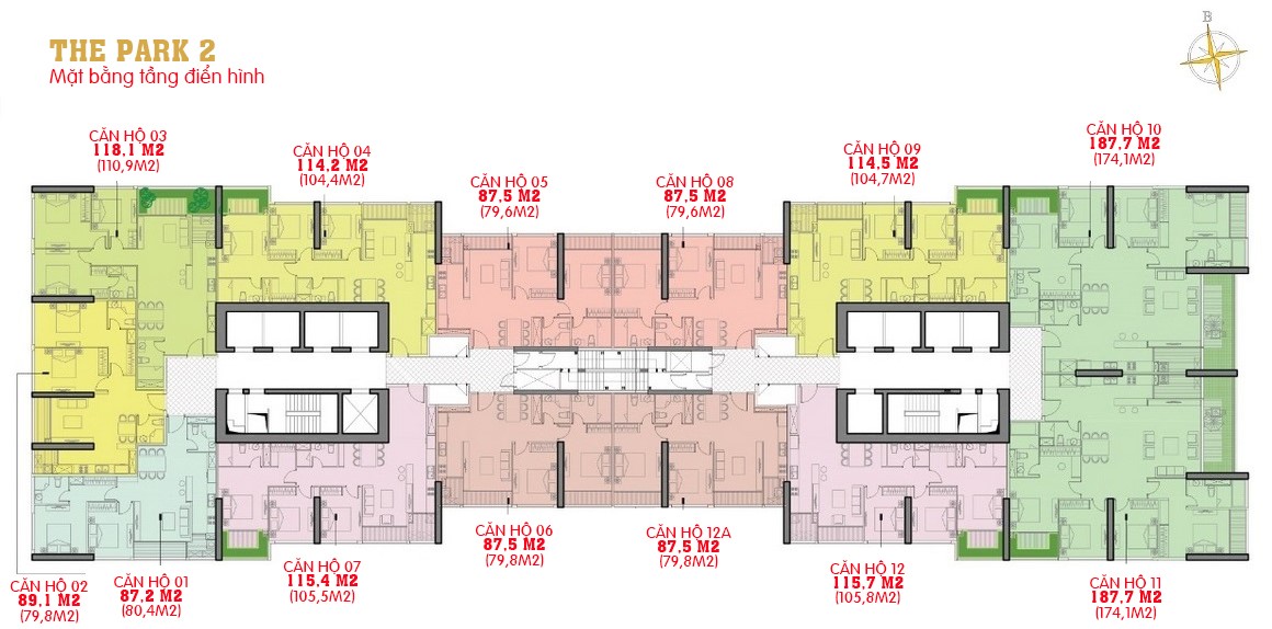 Mặt bằng Park 2 Vinhomes Central Park