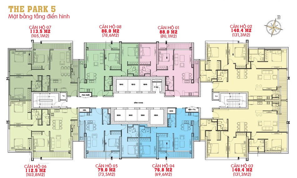 Mặt bằng Park 5 Vinhomes Central Park 1 Mặt bằng Park 5 Vinhomes Central Park