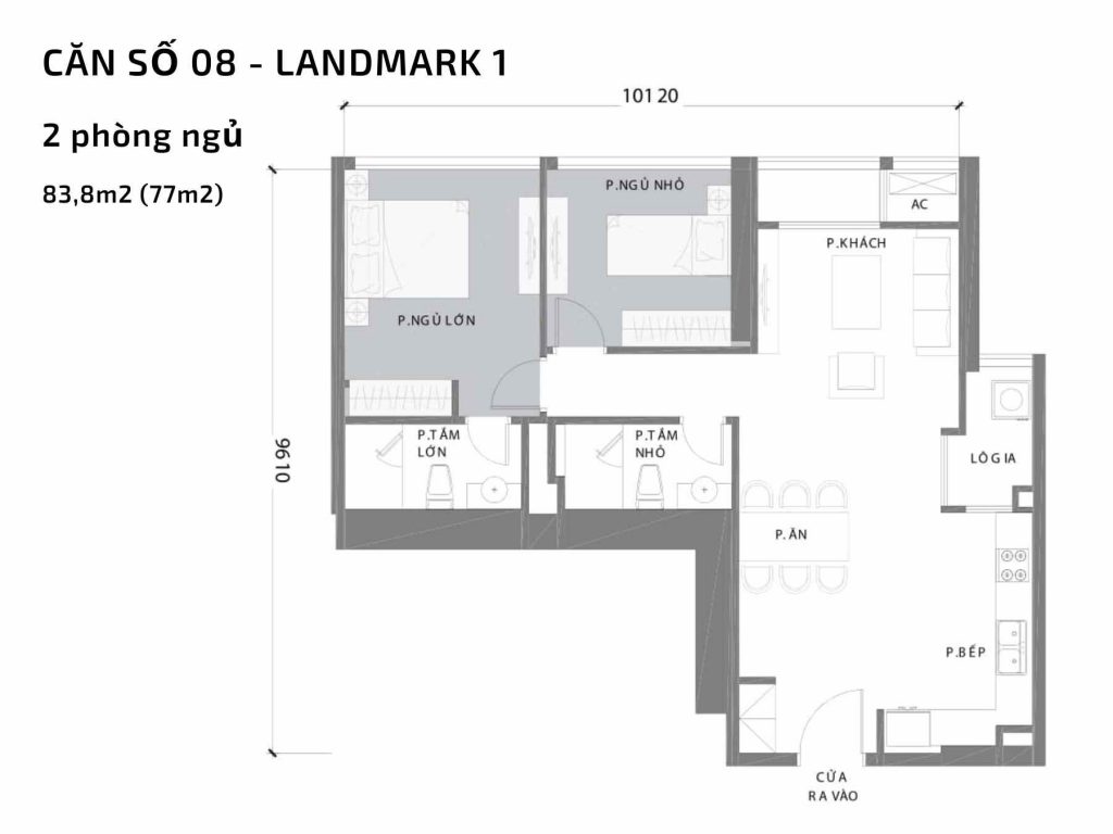 Mặt bằng căn hộ số 8 Landmark 1 Vinhomes Central Park