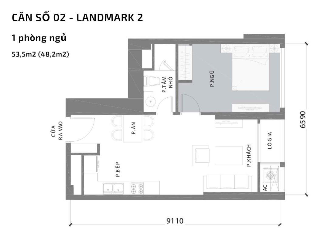 Mặt bằng Landmark 2 11 Mặt bằng căn hộ số 02 Landmark 2 Vinhomes Central Park