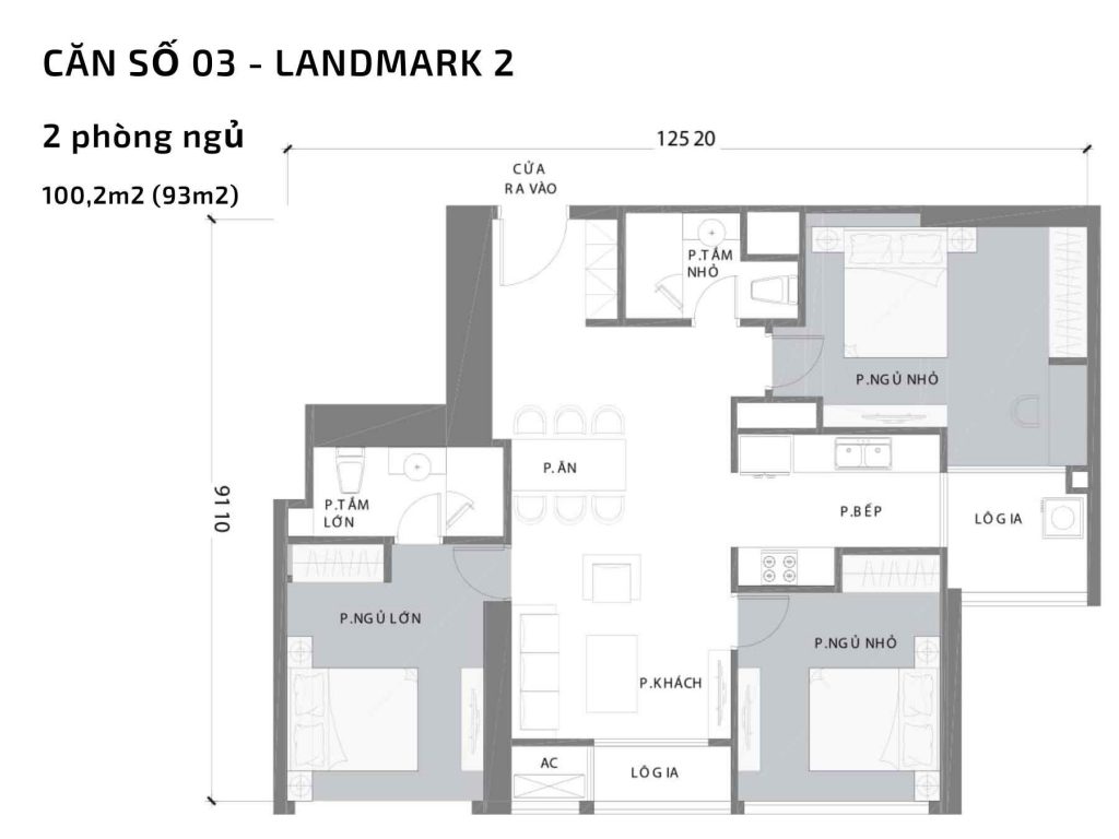 Mặt bằng Landmark 2 18 Mặt bằng căn hộ số 03 Landmark 2 Vinhomes Central Park