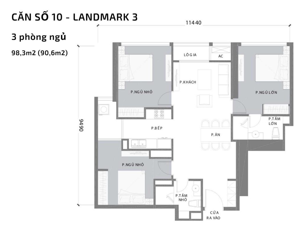 Mặt bằng Landmark 3 21 Mặt bằng căn hộ số 10 Landmark 3 Vinhomes Central Park