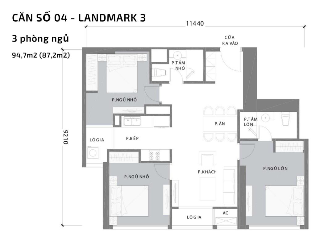 Mặt bằng Landmark 3 19 Mặt bằng căn hộ số 04 Landmark 3 Vinhomes Central Park