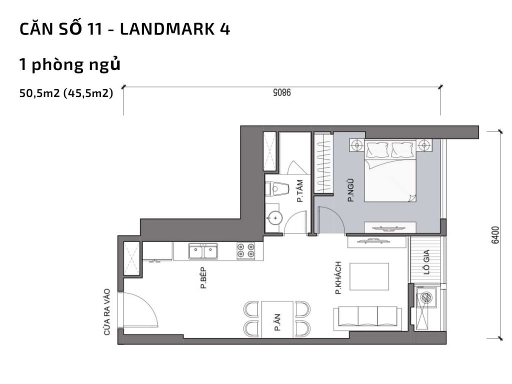 Mặt bằng căn hộ số 11 Landmark 4​ Vinhomes Central Park