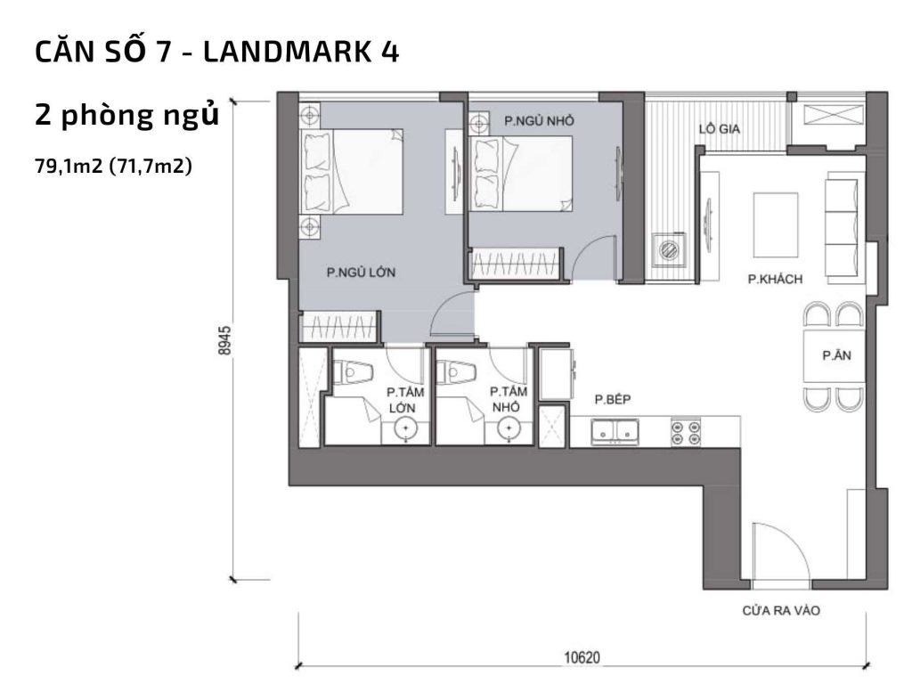 Mặt bằng căn hộ số 07 Landmark 4​ Vinhomes Central Park