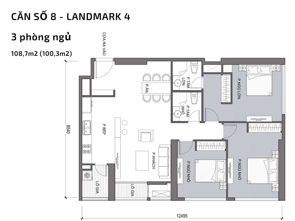 Mặt bằng căn hộ số 08 Landmark 4​ Vinhomes Central Park