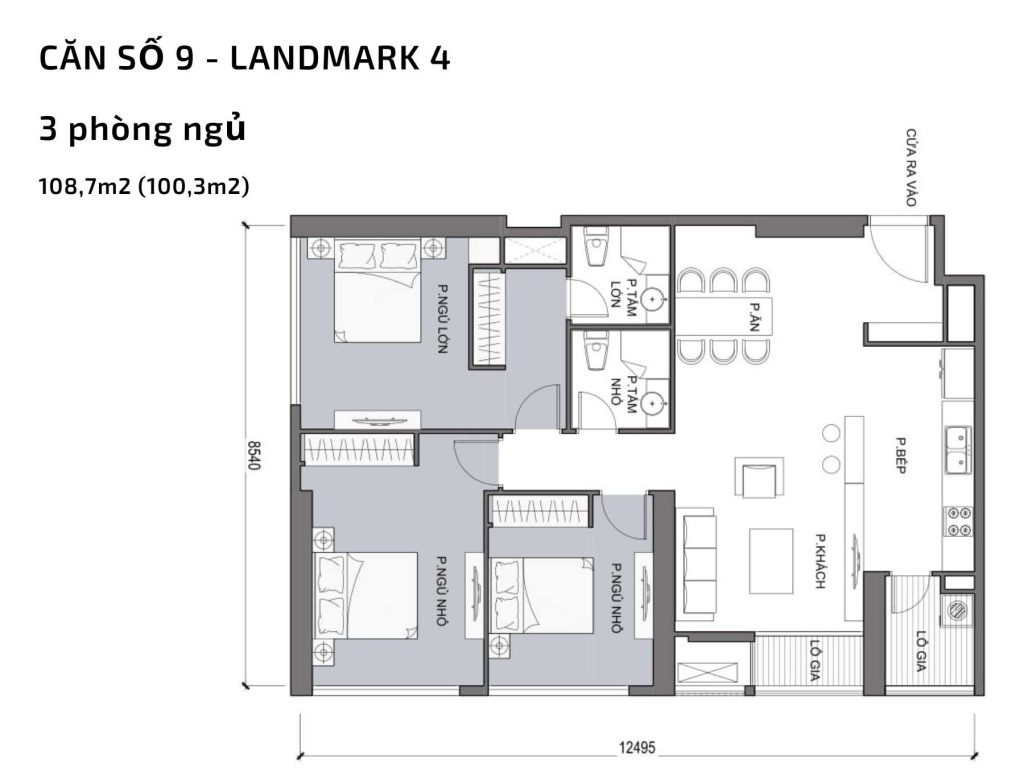 Mặt bằng căn hộ số 09 Landmark 4​ Vinhomes Central Park