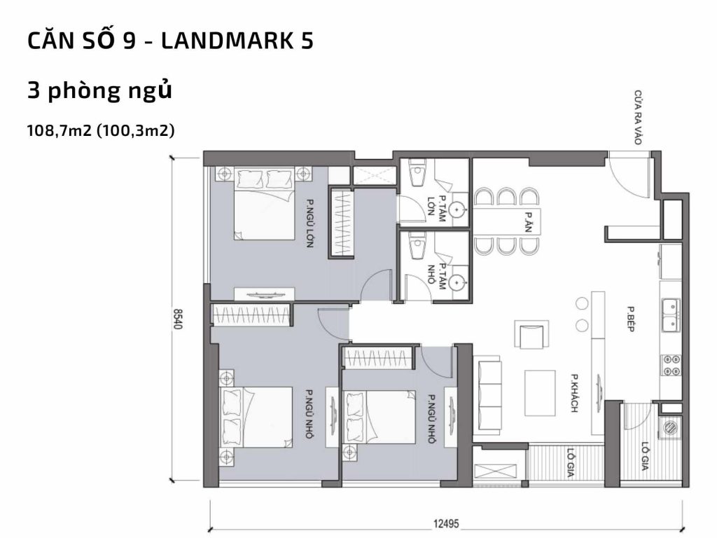 Mặt bằng căn hộ số 09 Landmark 5​ Vinhomes Central Park