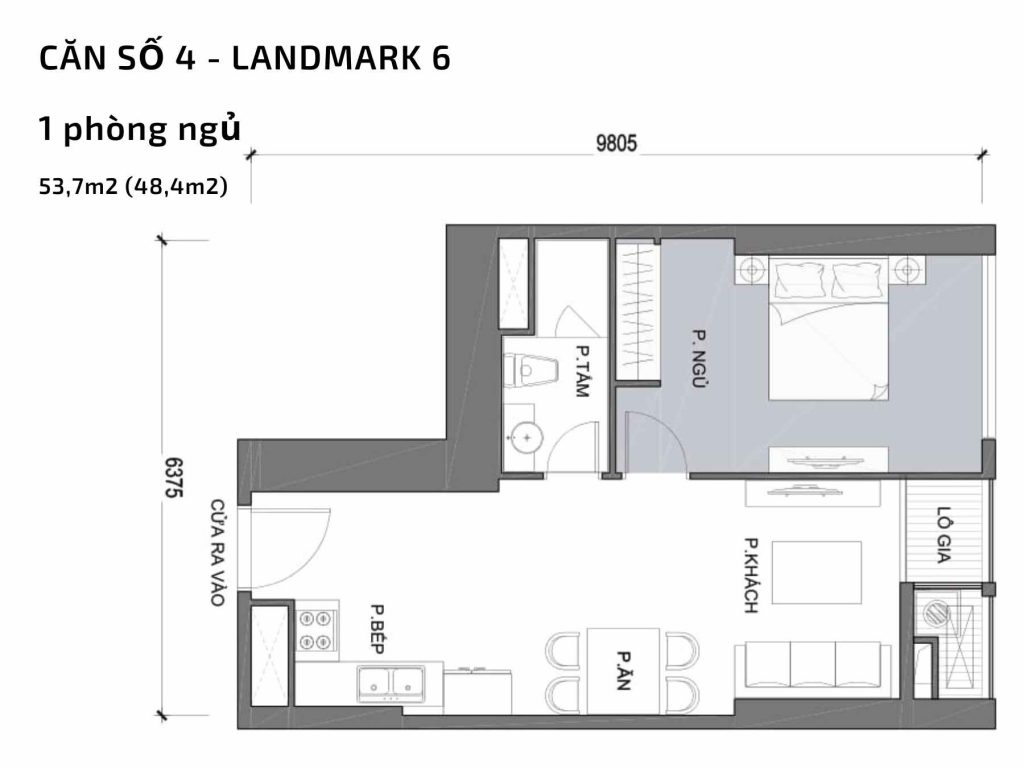 Mặt bằng căn hộ số 04 Landmark 6​ Vinhomes Central Park
