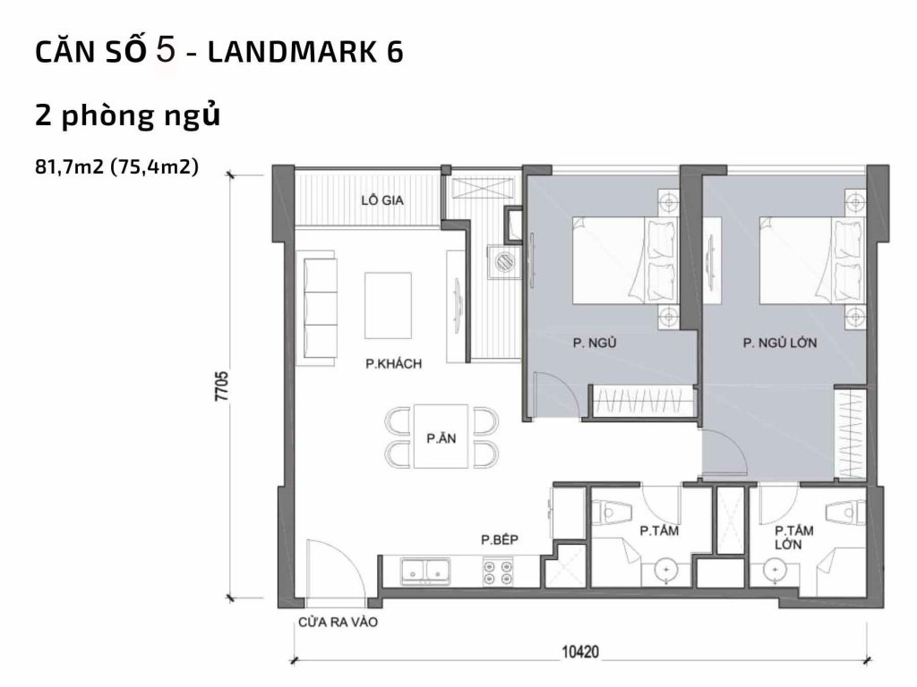 Mặt bằng căn hộ số 05Landmark 6​ Vinhomes Central Park