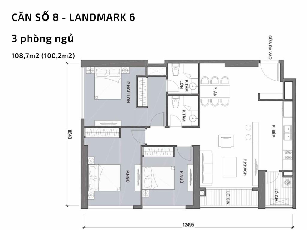 Mặt bằng căn hộ số 08 Landmark 6​ Vinhomes Central Park
