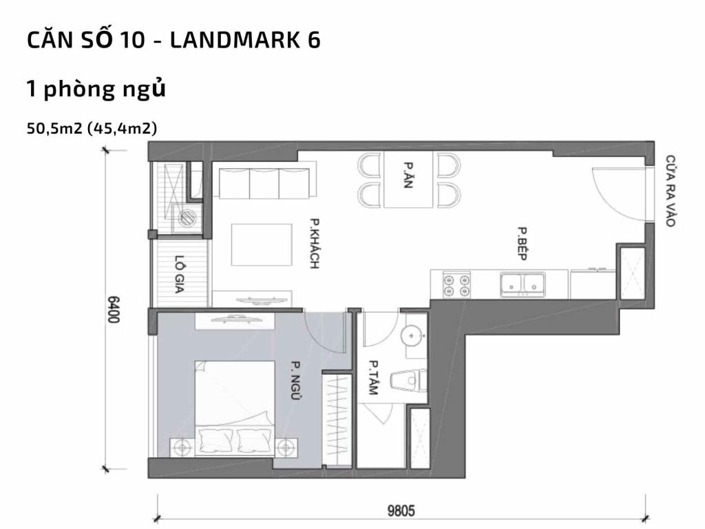 Mặt bằng căn hộ số 10 Landmark 6​ Vinhomes Central Park